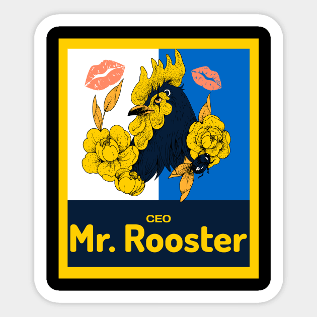 CEO Mr. Rooster Sticker by 90s Summer.co